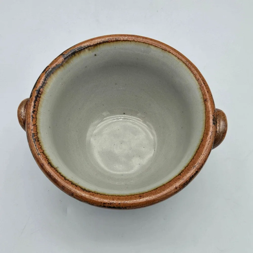 Vintage Tonala Pottery Bowl Sun Moon Celestial Cobalt Blue Hand Painted Mexico